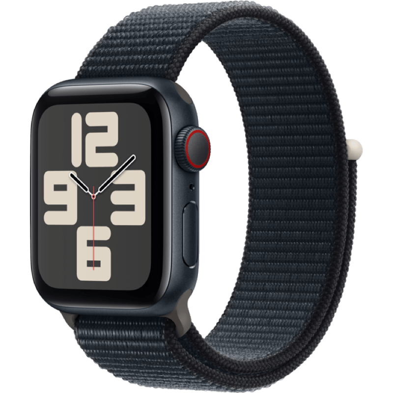 Apple Watch SE GPS + eSIM (Cellular) 40mm (2023) polnoc pasek front lewy obrot