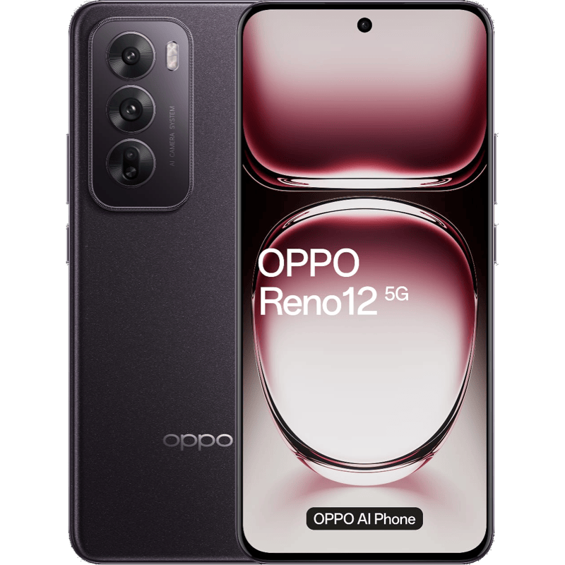 OPPO Reno12 5G 12/256 GB DS czarny front i tył