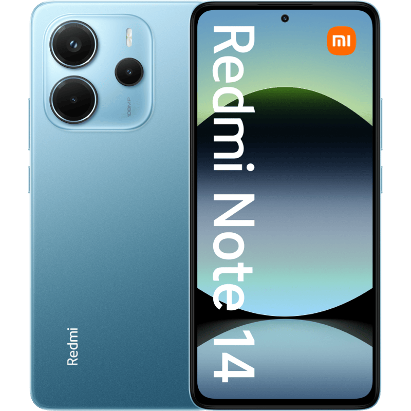 Xiaomi Redmi Note 14 8/256 GB niebieski front i tył