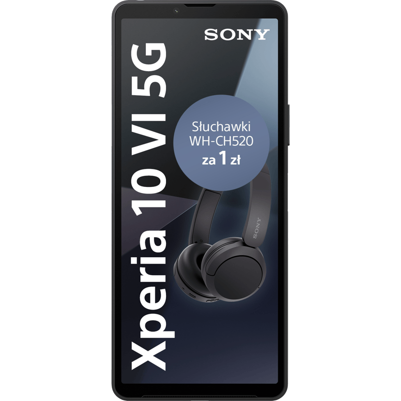 Sony Xperia 10 VI 5G 8/128GB czarny + słuch. CH520
