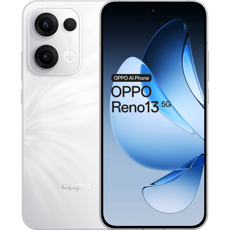 OPPO Reno13 5G 12/256 GB biały front i tył