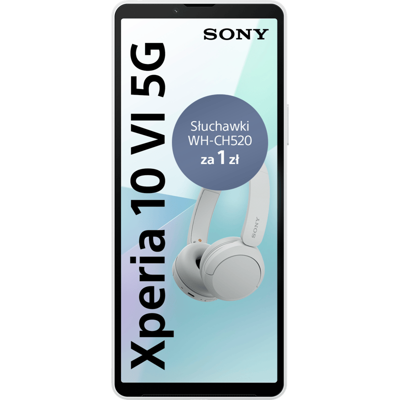 Sony Xperia 10 VI 5G 8/128GB biały + słuch. CH520