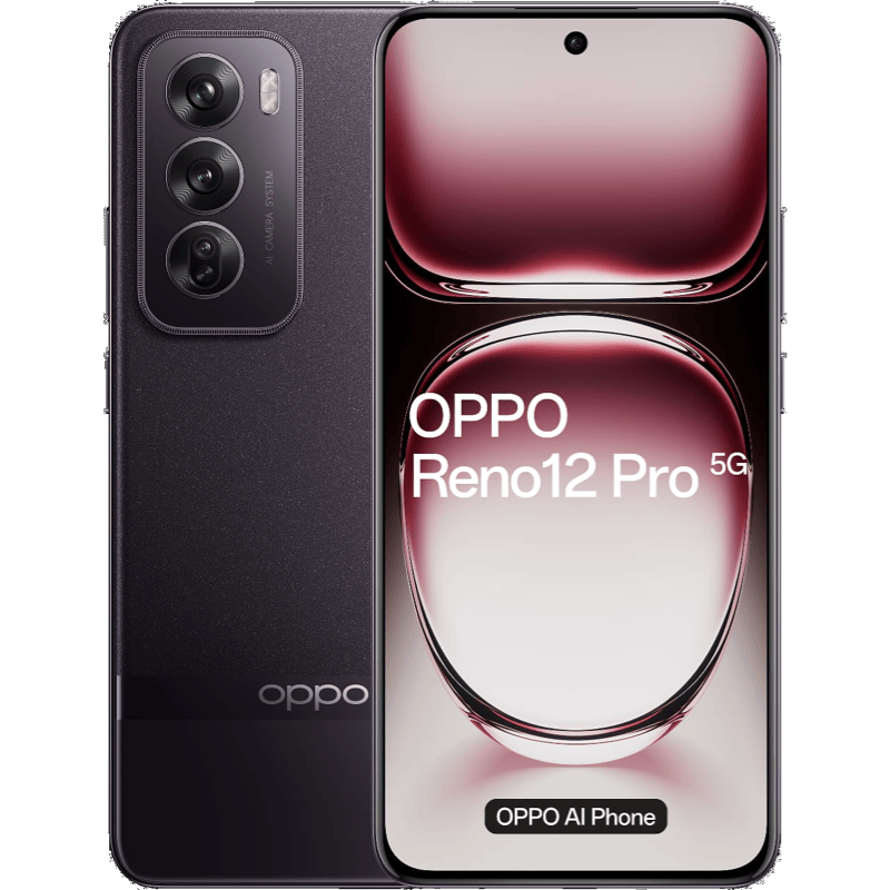 OPPO Reno12 Pro 5G 12/512 GB DS czarny front i tył