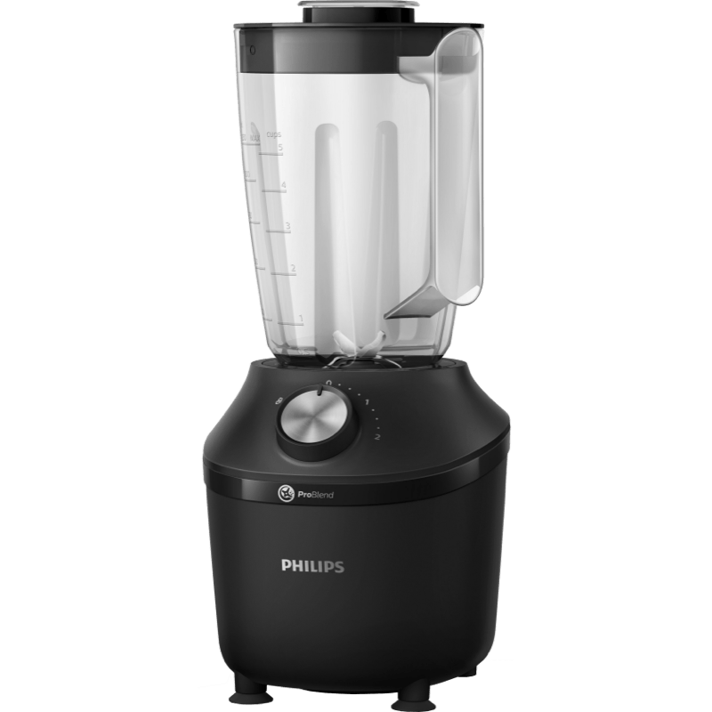 PHILIPS Blender kielichowy z technologią ProBlend Seria 3000 HR2191/02 czarny front lewy skos