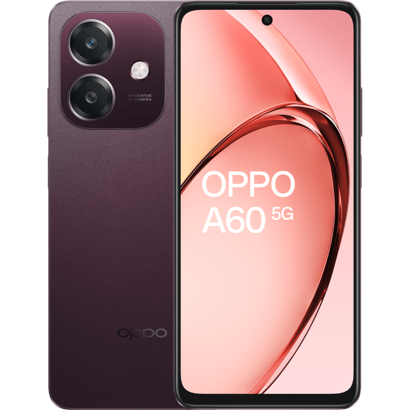 OPPO A60 5G 4/128 GB DS burgundowy front i tył