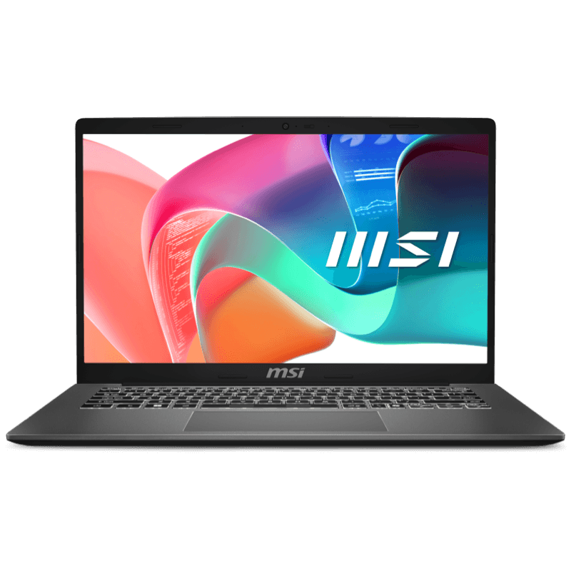 Laptop MSI Modern 14 F13MG (Intel Core i5-1335U, 14,0″, 16GB RAM, 512GB SSD, Windows 11 Professional) czarny front