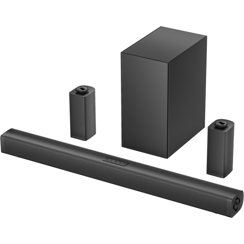 WG 4.1CH BT Soundbar AirFlex Home Theater System czarny front lewy obrót