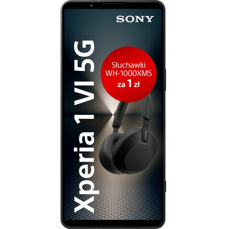Sony Xperia 1 VI 5G 12/256GB czarny + słuch. WH-1000XM5