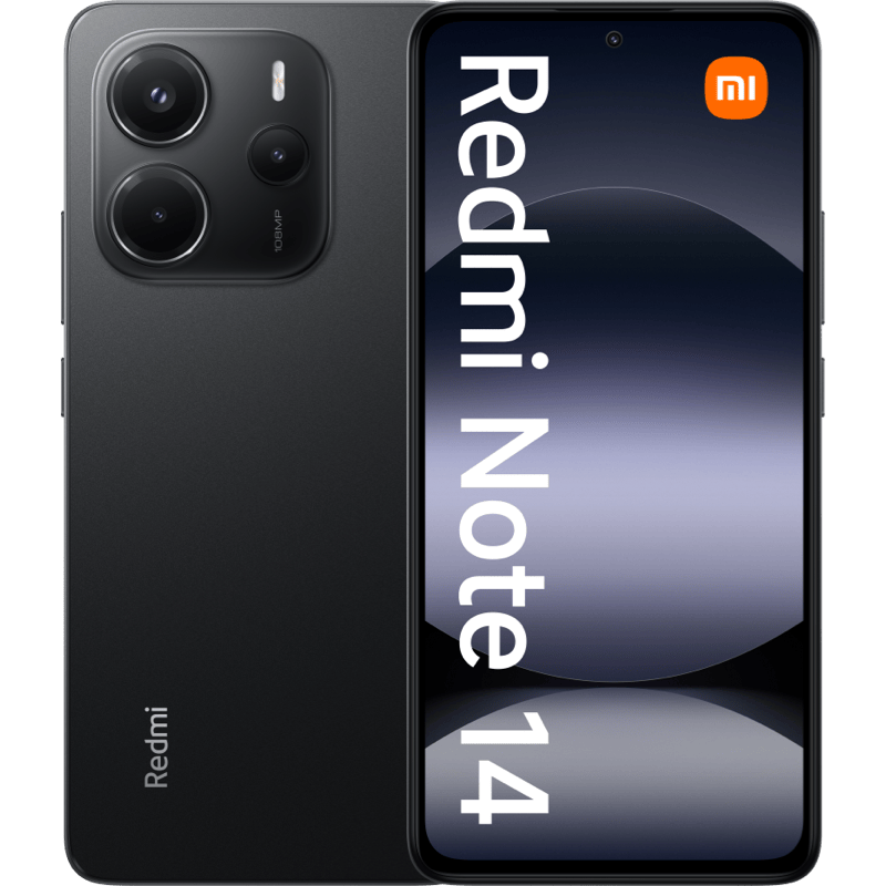 Xiaomi Redmi Note 14 8/256 GB czarny front i tył