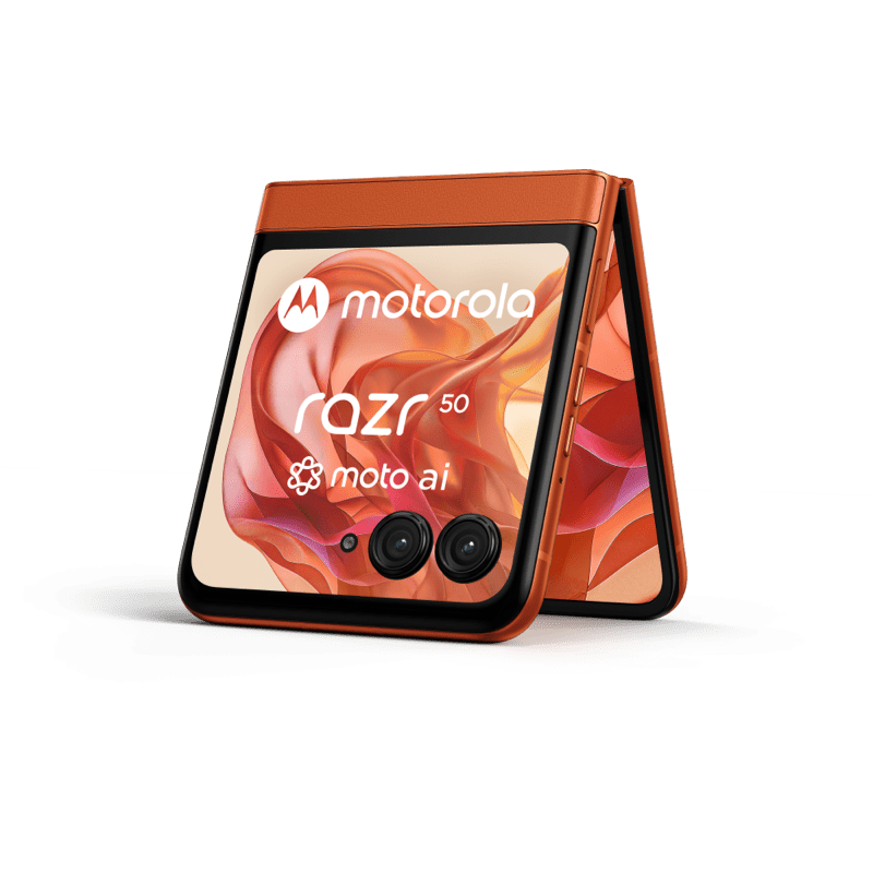 Motorola razr 50 5G 8/256GB pomarańczowy front lewy obrót