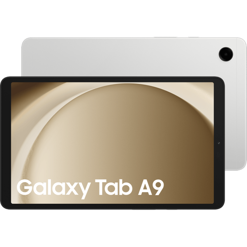 Tablet Samsung Galaxy Tab A9 4/64 GB (Wi-Fi) srebrny front i tył