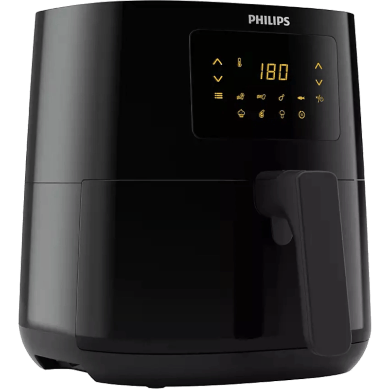 PHILIPS Frytkownica Ovi Mini HD9252/90 czarna front prawy obrót