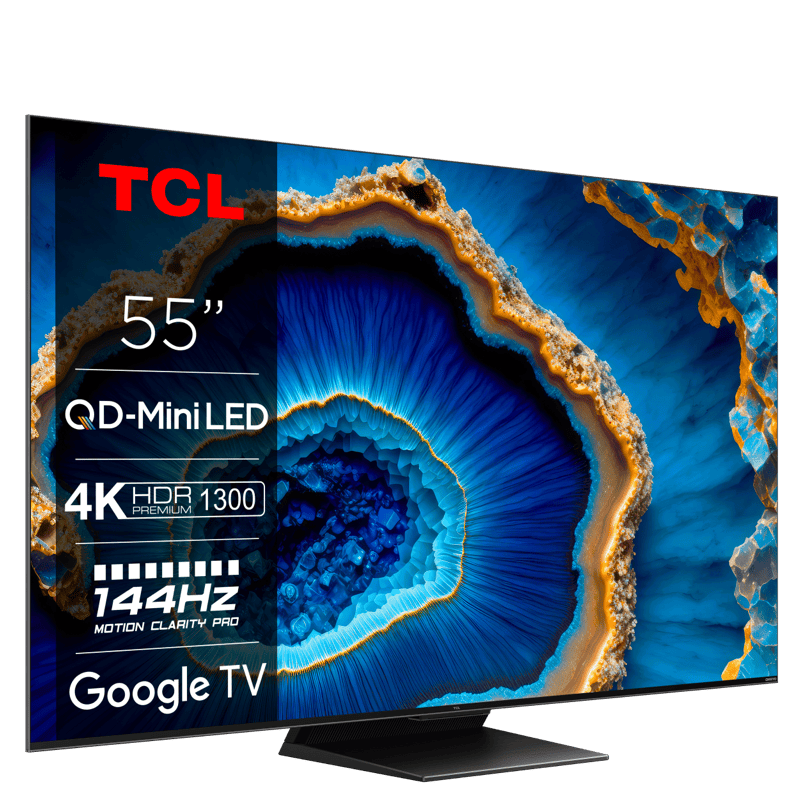 Telewizor TCL 55″ miniLED 55C805 czarny front lewy obrót