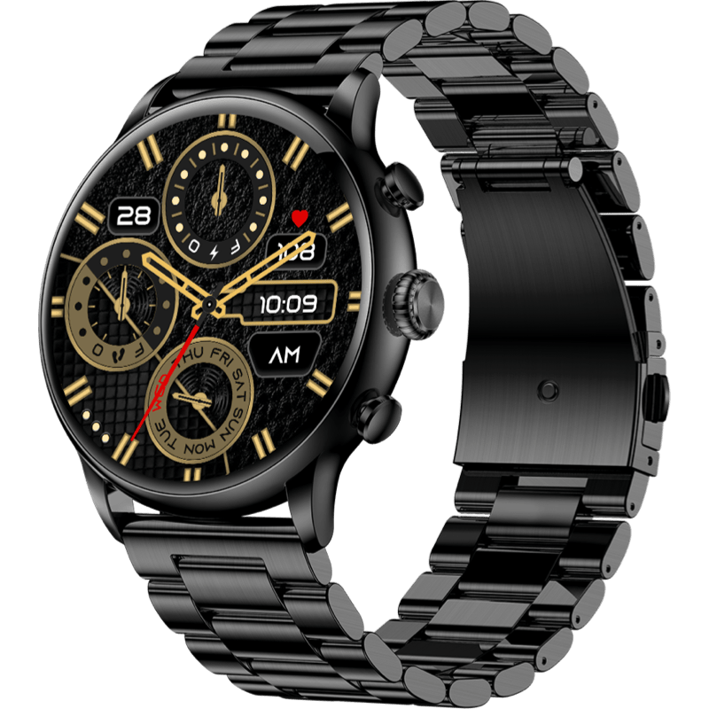 Smartwatch myPhone Watch Elegant 2 czarny front lewy obrót