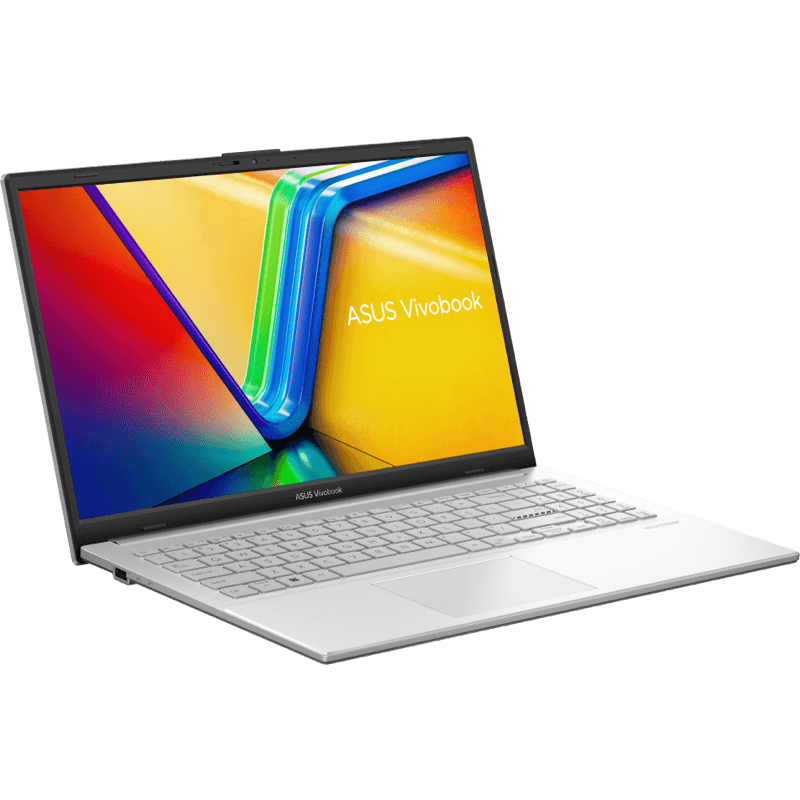 Laptop ASUS Vivobook E1504F srebrny front prawy obrot