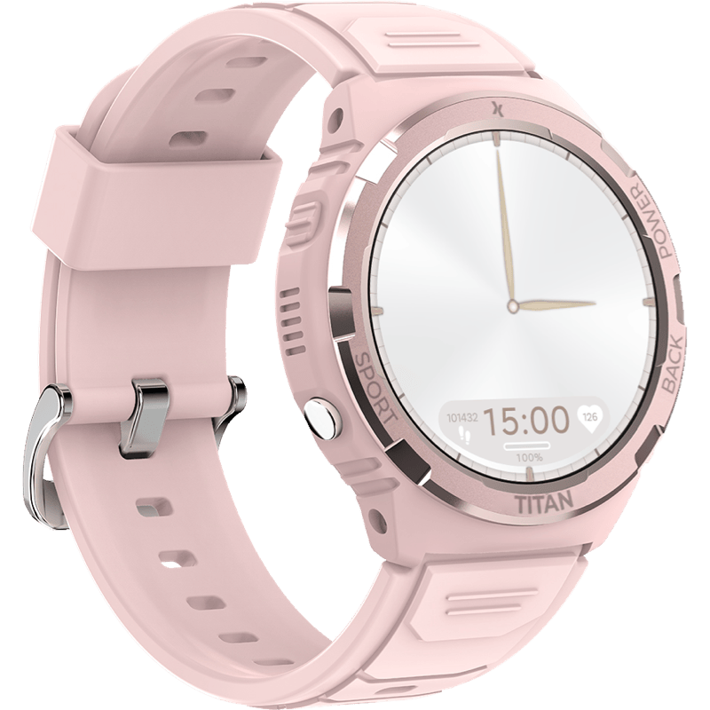 Maxcom Smartwatch FW100 Valkiria różowy front prawy obrót