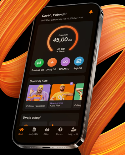 screen z aplikacji Orange Flex