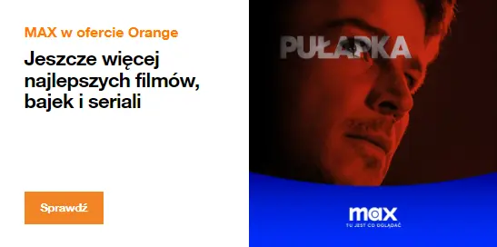 baner z informacją o możliwości dodania MAX do oferty Orange