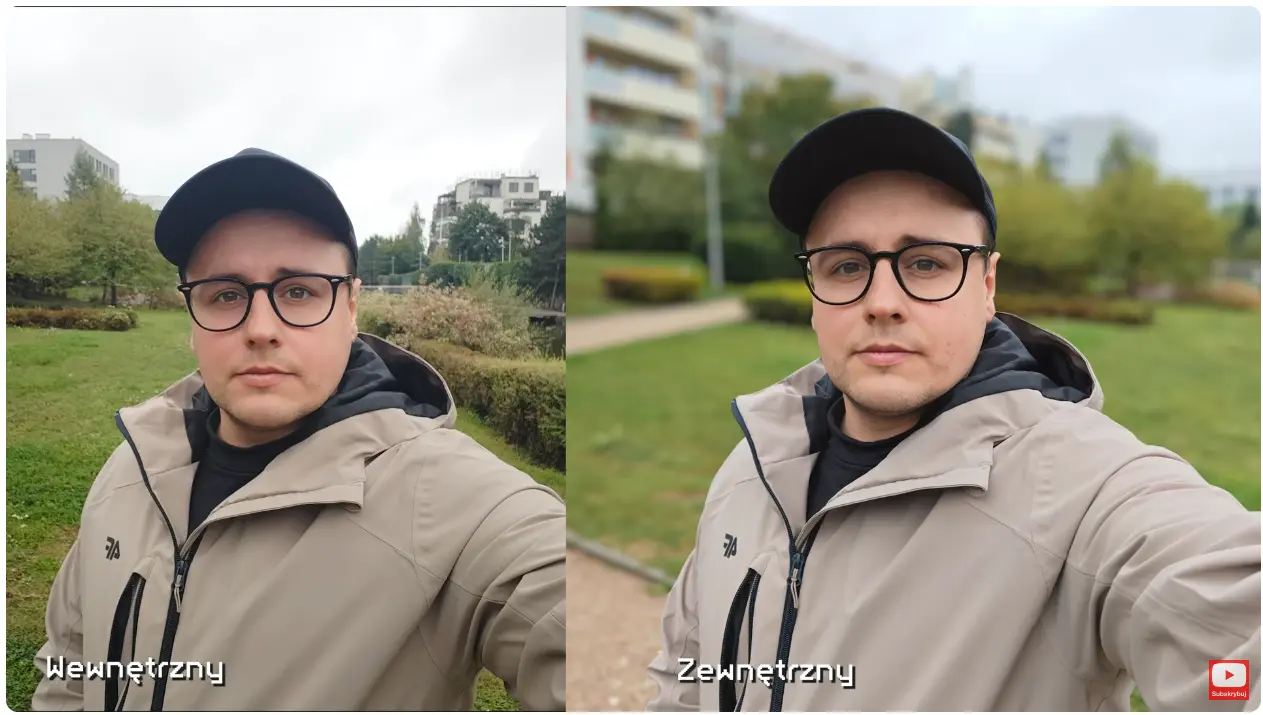 Xiaomi Mix Flip porównanie selfie z obu aparatów